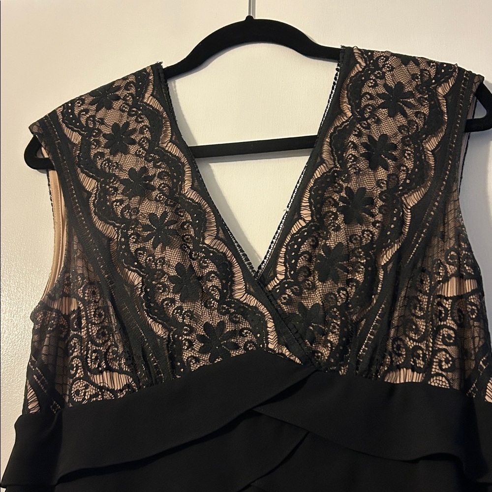 Adrianna Papell Black and Beige Dress